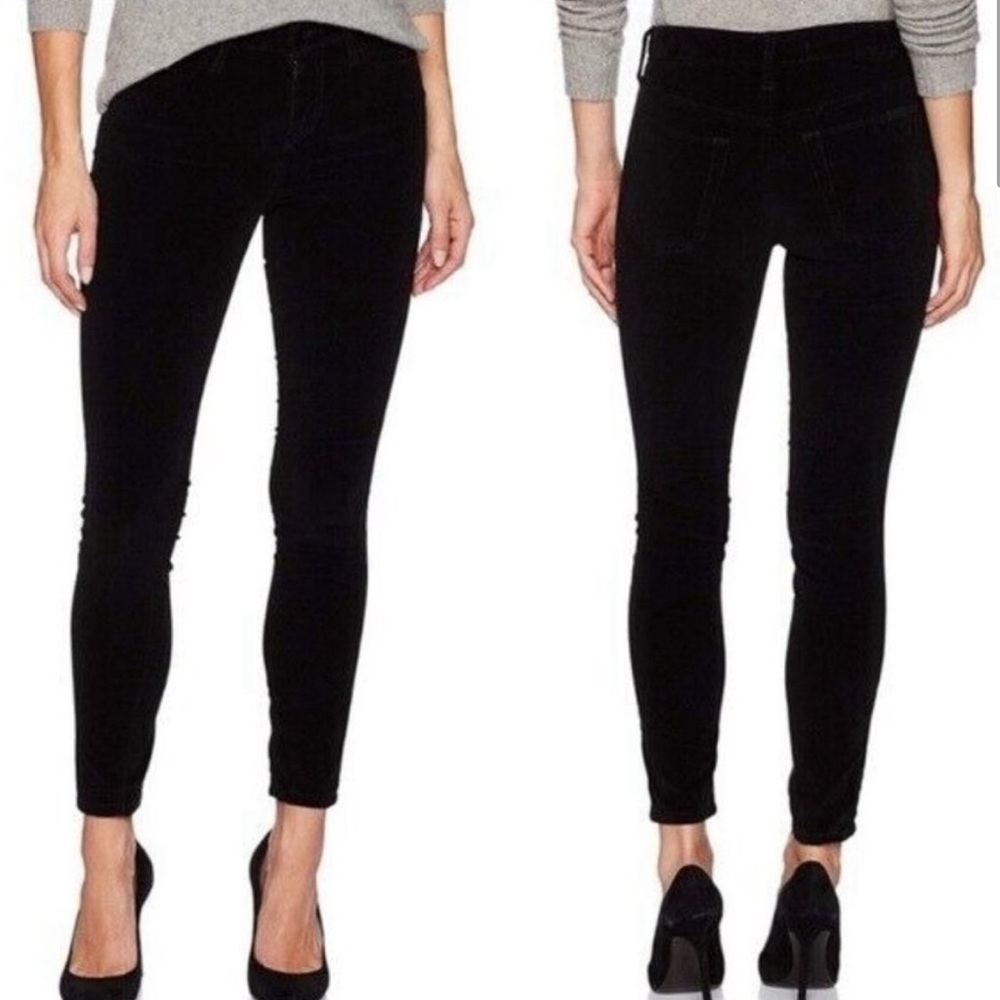 Joe’s Jeans Black Velvet Charlie high waisted skinny jeans